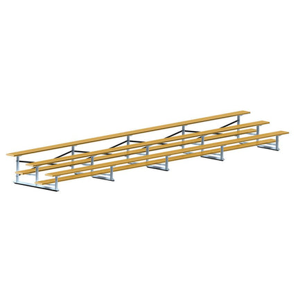 Jaypro Sports Bleacher - 27 ft. (3 Row - Single Foot Plank) - All Aluminum (Powder Coated) BLCH-327ALPC - Play and Sync