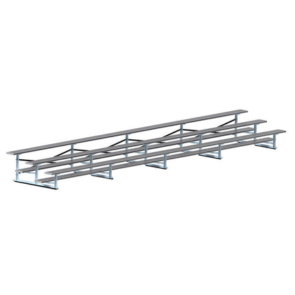Jaypro Sports Bleacher - 27 ft. (3 Row - Single Foot Plank) - All Aluminum (Powder Coated) BLCH-327ALPC - Play and Sync