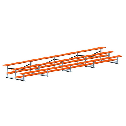 Jaypro Sports Bleacher - 27 ft. (3 Row - Single Foot Plank) - All Aluminum (Powder Coated) BLCH-327ALPC - Play and Sync