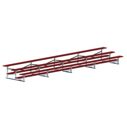 Jaypro Sports Bleacher - 27 ft. (3 Row - Single Foot Plank) - All Aluminum (Powder Coated) BLCH-327ALPC - Play and Sync