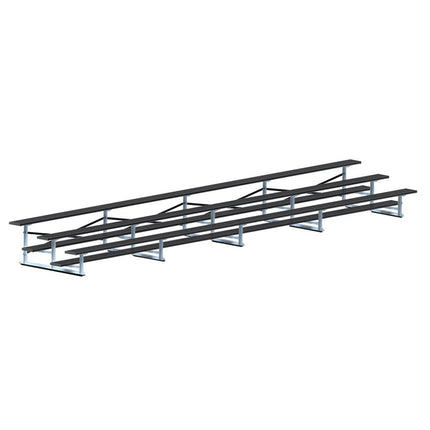 Jaypro Sports Bleacher - 27 ft. (3 Row - Single Foot Plank) - All Aluminum (Powder Coated) BLCH-327ALPC - Play and Sync