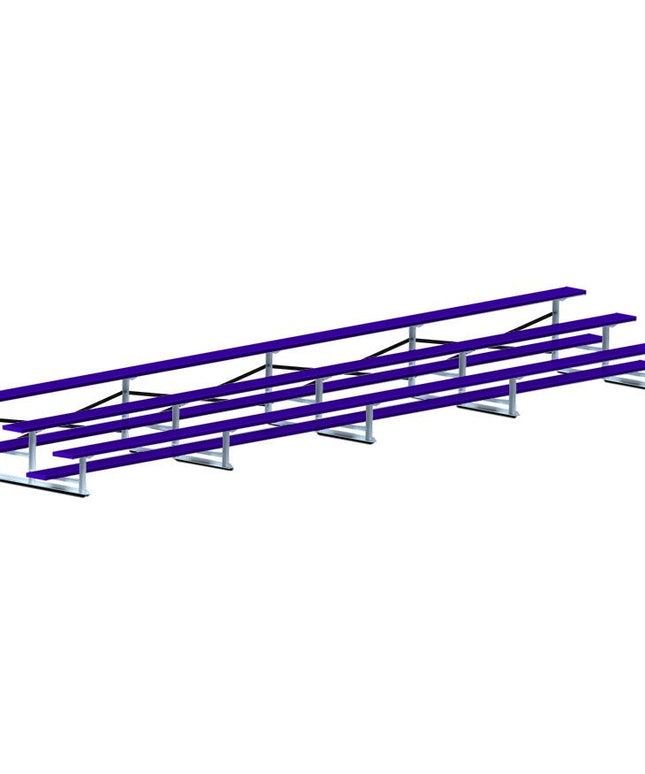 Jaypro Sports Bleacher - 27 ft. (3 Row - Single Foot Plank) - All Aluminum (Powder Coated) BLCH-327ALPC - Play and Sync