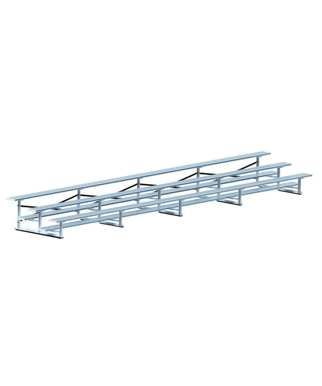 Jaypro Sports Bleacher - 27 ft. (3 Row - Single Foot Plank) - Standard, Outdoor | BLCH - 327 BLCH-327 - Play and Sync