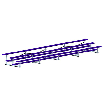 Jaypro Sports Bleacher - 27 ft. (3 Row - Single Foot Plank) - Standard, Outdoor (Powder Coated) BLCH-327PC - Play and Sync