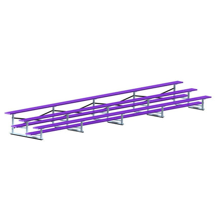 Jaypro Sports Bleacher - 27 ft. (3 Row - Single Foot Plank) - Standard, Outdoor (Powder Coated) BLCH-327PC - Play and Sync
