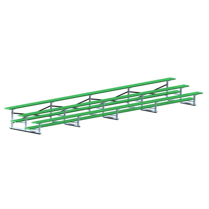 Jaypro Sports Bleacher - 27 ft. (3 Row - Single Foot Plank) - Standard, Outdoor (Powder Coated) BLCH-327PC - Play and Sync
