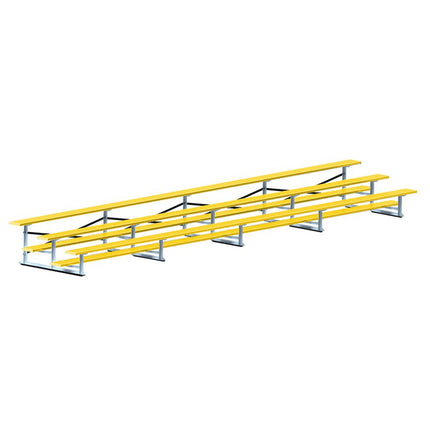 Jaypro Sports Bleacher - 27 ft. (3 Row - Single Foot Plank) - Standard, Outdoor (Powder Coated) BLCH-327PC - Play and Sync