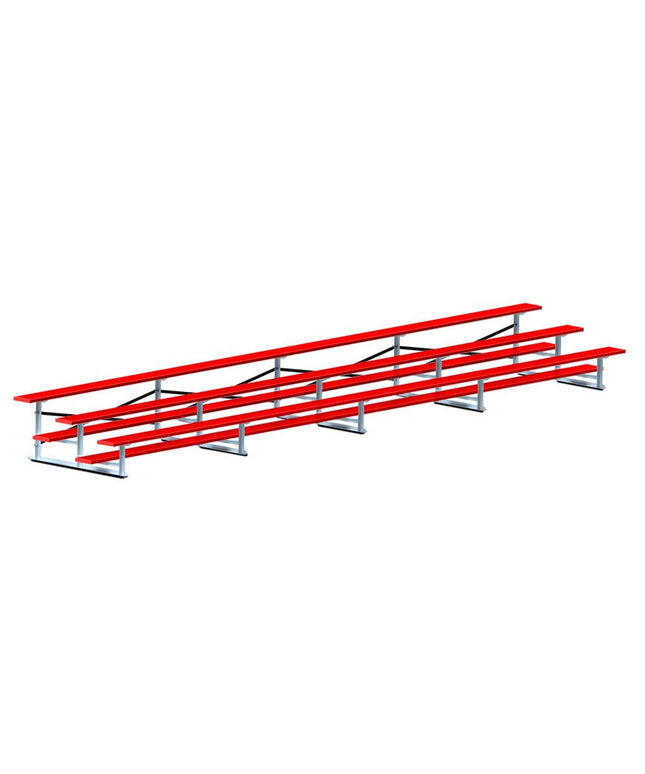 Jaypro Sports Bleacher - 27 ft. (3 Row - Single Foot Plank) - Standard, Outdoor (Powder Coated) BLCH-327PC - Play and Sync