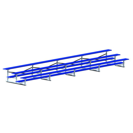 Jaypro Sports Bleacher - 27 ft. (3 Row - Single Foot Plank) - Standard, Outdoor (Powder Coated) BLCH-327PC - Play and Sync