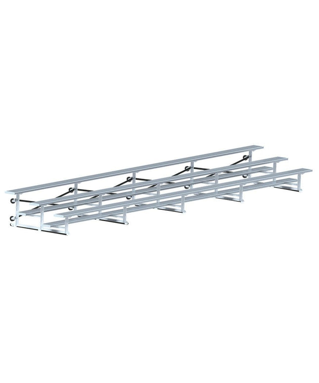 Jaypro Sports Bleacher - 27 ft. (3 Row - Single Foot Plank) - Tip & Roll | BLCH - 327TRG BLCH-327TRG - Play and Sync