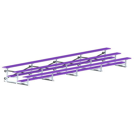 Jaypro Sports Bleacher - 27 ft. (3 Row - Single Foot Plank) - Tip & Roll (Powder Coated) BLCH-327TRGPC - Play and Sync