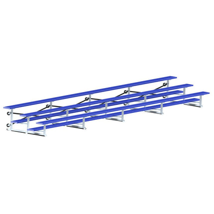 Jaypro Sports Bleacher - 27 ft. (3 Row - Single Foot Plank) - Tip & Roll (Powder Coated) BLCH-327TRGPC - Play and Sync