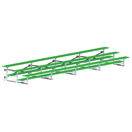 Jaypro Sports Bleacher - 27 ft. (3 Row - Single Foot Plank) - Tip & Roll (Powder Coated) BLCH-327TRGPC - Play and Sync