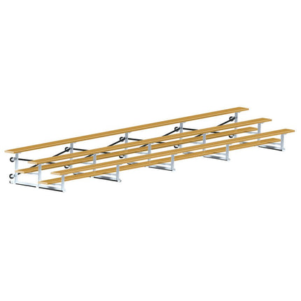 Jaypro Sports Bleacher - 27 ft. (3 Row - Single Foot Plank) - Tip & Roll (Powder Coated) BLCH-327TRGPC - Play and Sync