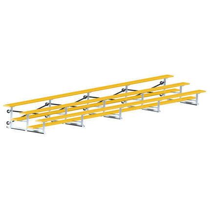 Jaypro Sports Bleacher - 27 ft. (3 Row - Single Foot Plank) - Tip & Roll (Powder Coated) BLCH-327TRGPC - Play and Sync