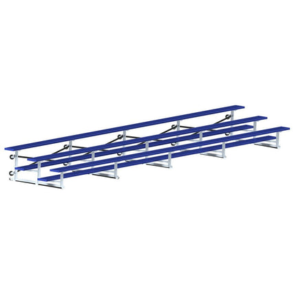 Jaypro Sports Bleacher - 27 ft. (3 Row - Single Foot Plank) - Tip & Roll (Powder Coated) BLCH-327TRGPC - Play and Sync