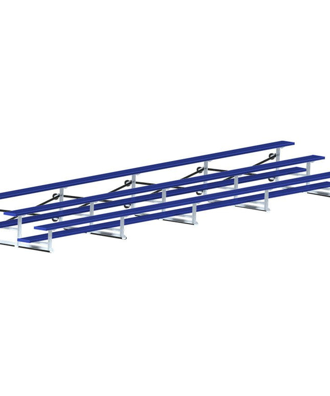 Jaypro Sports Bleacher - 27 ft. (3 Row - Single Foot Plank) - Tip & Roll (Powder Coated) BLCH-327TRGPC - Play and Sync
