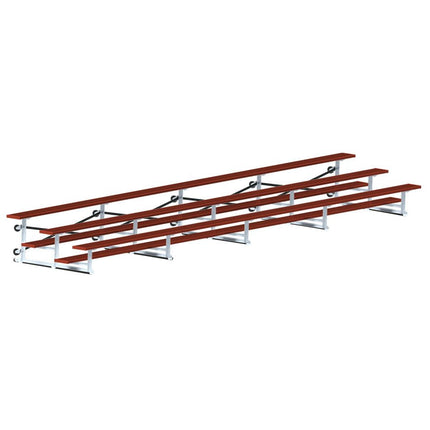 Jaypro Sports Bleacher - 27 ft. (3 Row - Single Foot Plank) - Tip & Roll (Powder Coated) BLCH-327TRGPC - Play and Sync