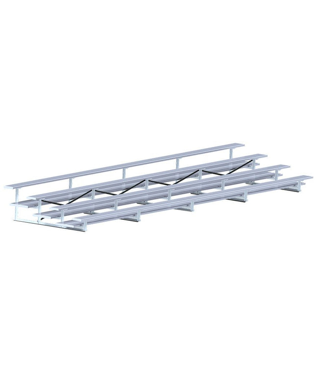 Jaypro Sports Bleacher - 27 ft. (4 Row - Double Foot Plank) - All Aluminum | BLDP - 427AL BLDP-427AL - Play and Sync