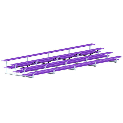 Jaypro Sports Bleacher - 27 ft. (4 Row - Double Foot Plank) - All Aluminum (Powder Coated) BLDP-427ALPC - Play and Sync