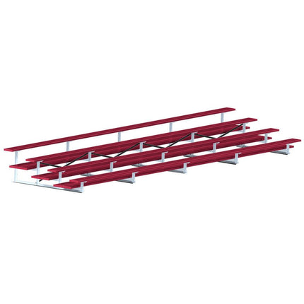 Jaypro Sports Bleacher - 27 ft. (4 Row - Double Foot Plank) - All Aluminum (Powder Coated) BLDP-427ALPC - Play and Sync