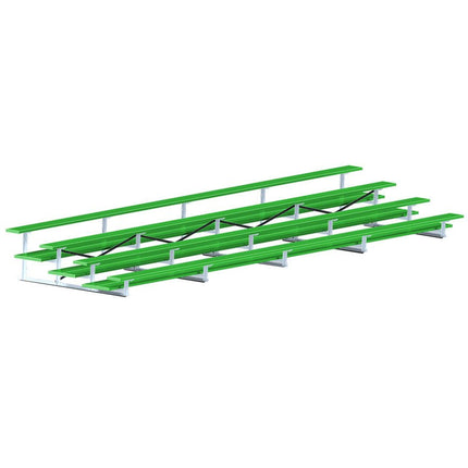 Jaypro Sports Bleacher - 27 ft. (4 Row - Double Foot Plank) - All Aluminum (Powder Coated) BLDP-427ALPC - Play and Sync