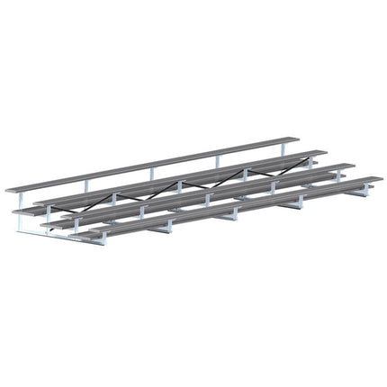 Jaypro Sports Bleacher - 27 ft. (4 Row - Double Foot Plank) - All Aluminum (Powder Coated) BLDP-427ALPC - Play and Sync