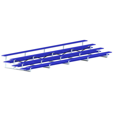 Jaypro Sports Bleacher - 27 ft. (4 Row - Double Foot Plank) - All Aluminum (Powder Coated) BLDP-427ALPC - Play and Sync