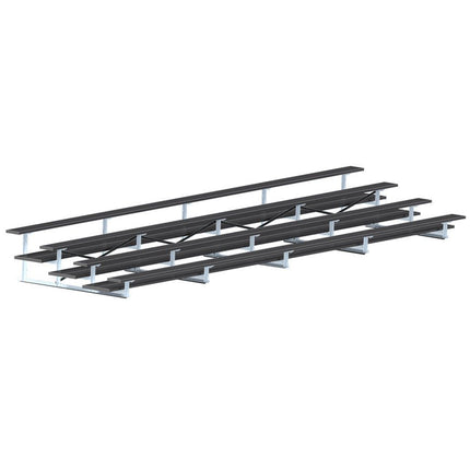 Jaypro Sports Bleacher - 27 ft. (4 Row - Double Foot Plank) - All Aluminum (Powder Coated) BLDP-427ALPC - Play and Sync