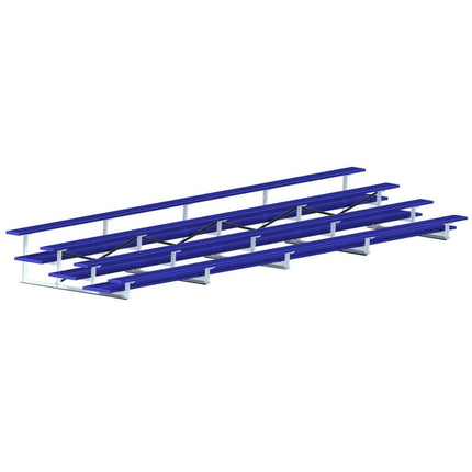Jaypro Sports Bleacher - 27 ft. (4 Row - Double Foot Plank) - All Aluminum (Powder Coated) BLDP-427ALPC - Play and Sync