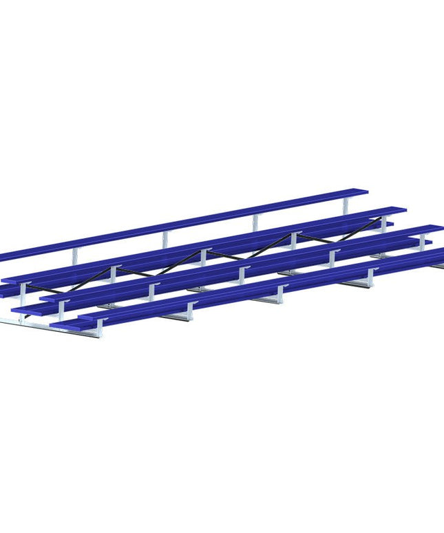 Jaypro Sports Bleacher - 27 ft. (4 Row - Double Foot Plank) - All Aluminum (Powder Coated) BLDP-427ALPC - Play and Sync