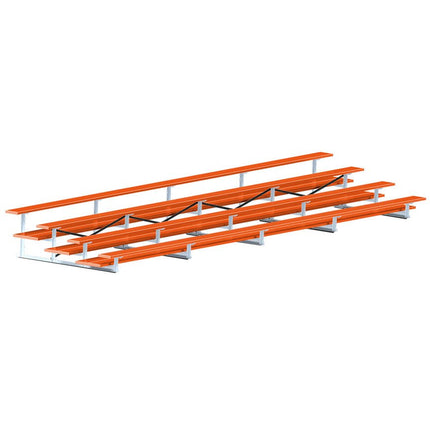 Jaypro Sports Bleacher - 27 ft. (4 Row - Double Foot Plank) - All Aluminum (Powder Coated) BLDP-427ALPC - Play and Sync