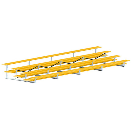 Jaypro Sports Bleacher - 27 ft. (4 Row - Double Foot Plank) - All Aluminum (Powder Coated) BLDP-427ALPC - Play and Sync