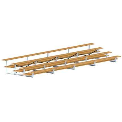 Jaypro Sports Bleacher - 27 ft. (4 Row - Double Foot Plank) - All Aluminum (Powder Coated) BLDP-427ALPC - Play and Sync