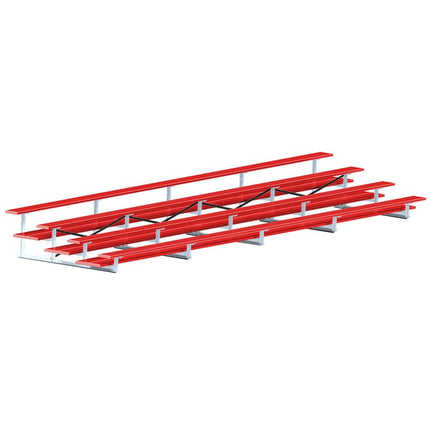 Jaypro Sports Bleacher - 27 ft. (4 Row - Double Foot Plank) - All Aluminum (Powder Coated) BLDP-427ALPC - Play and Sync