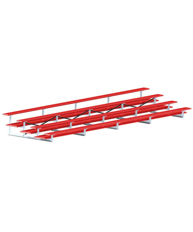 Jaypro Sports Bleacher - 27 ft. (4 Row - Double Foot Plank) - All Aluminum (Powder Coated) BLDP-427ALPC - Play and Sync