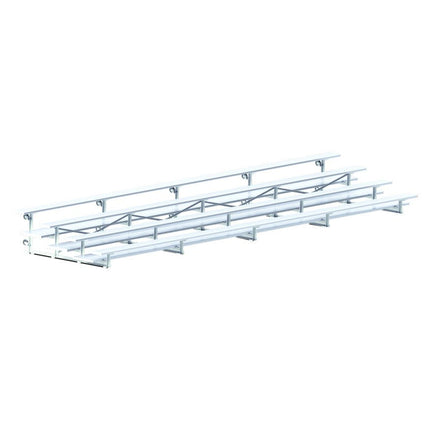 Jaypro Sports Bleacher - 27 ft. (4 Row - Double Foot Plank) - Tip & Roll | BLDP - 427TRG BLDP-427TRG - Play and Sync