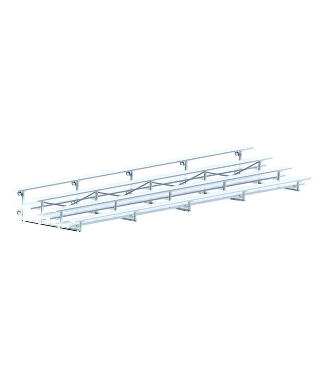 Jaypro Sports Bleacher - 27 ft. (4 Row - Double Foot Plank) - Tip & Roll | BLDP - 427TRG BLDP-427TRG - Play and Sync