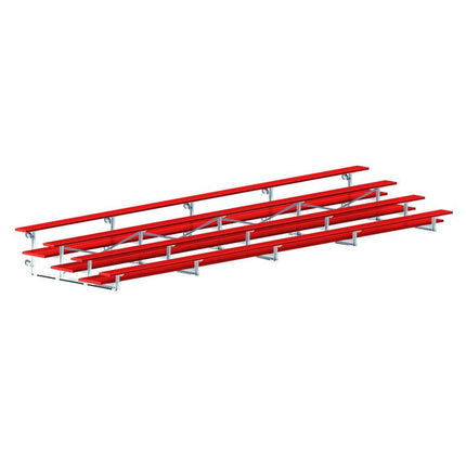 Jaypro Sports Bleacher - 27 ft. (4 Row - Double Foot Plank) - Tip & Roll (Powder Coated) BLDP-427TRGPC - Play and Sync