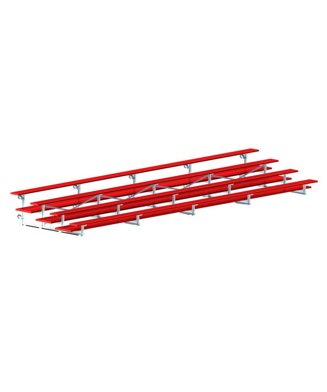 Jaypro Sports Bleacher - 27 ft. (4 Row - Double Foot Plank) - Tip & Roll (Powder Coated) BLDP-427TRGPC - Play and Sync
