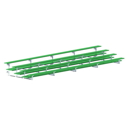 Jaypro Sports Bleacher - 27 ft. (4 Row - Double Foot Plank) - Tip & Roll (Powder Coated) BLDP-427TRGPC - Play and Sync