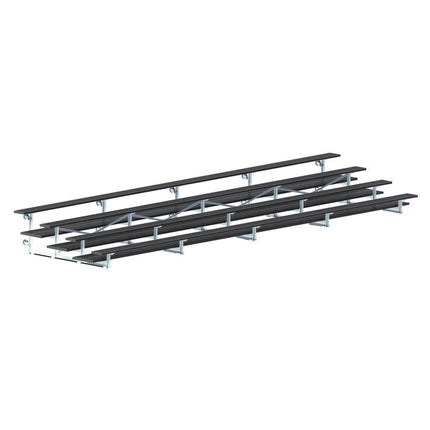 Jaypro Sports Bleacher - 27 ft. (4 Row - Double Foot Plank) - Tip & Roll (Powder Coated) BLDP-427TRGPC - Play and Sync