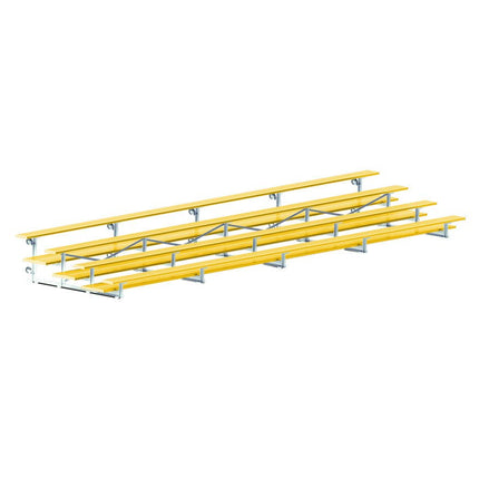 Jaypro Sports Bleacher - 27 ft. (4 Row - Double Foot Plank) - Tip & Roll (Powder Coated) BLDP-427TRGPC - Play and Sync