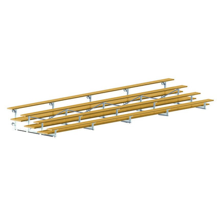 Jaypro Sports Bleacher - 27 ft. (4 Row - Double Foot Plank) - Tip & Roll (Powder Coated) BLDP-427TRGPC - Play and Sync