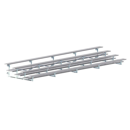 Jaypro Sports Bleacher - 27 ft. (4 Row - Double Foot Plank) - Tip & Roll (Powder Coated) BLDP-427TRGPC - Play and Sync