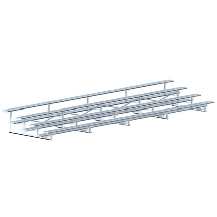 Jaypro Sports Bleacher - 27 ft. (4 Row - Single Foot Plank) - All Aluminum | BLCH - 427AL BLCH-427AL - Play and Sync