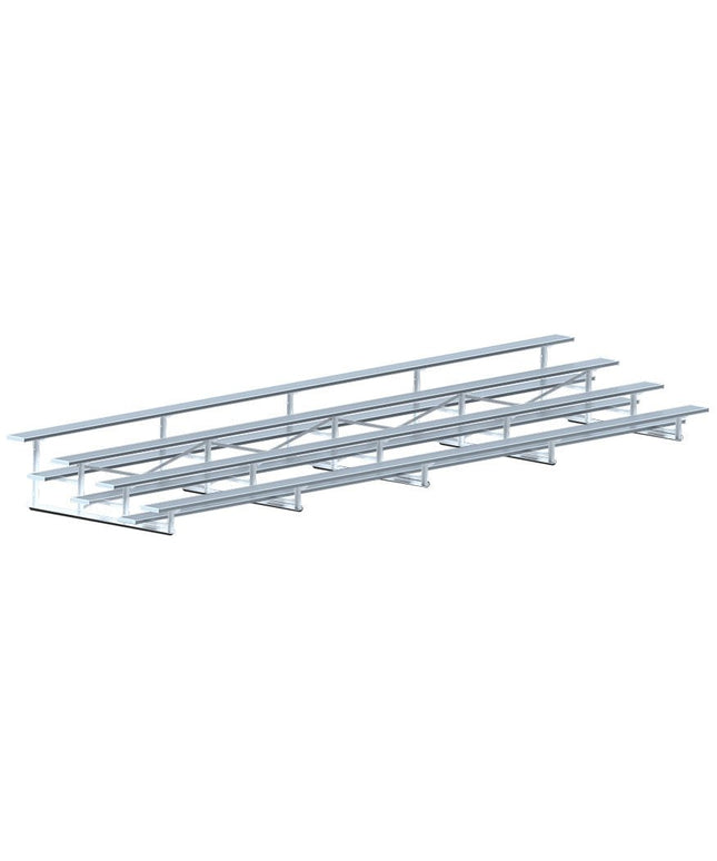 Jaypro Sports Bleacher - 27 ft. (4 Row - Single Foot Plank) - All Aluminum | BLCH - 427AL BLCH-427AL - Play and Sync