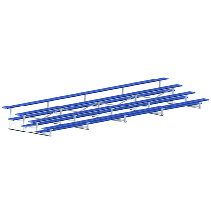 Jaypro Sports Bleacher - 27 ft. (4 Row - Single Foot Plank) - All Aluminum (Powder Coated) BLCH-427ALPC - Play and Sync