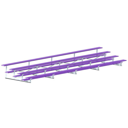 Jaypro Sports Bleacher - 27 ft. (4 Row - Single Foot Plank) - All Aluminum (Powder Coated) BLCH-427ALPC - Play and Sync