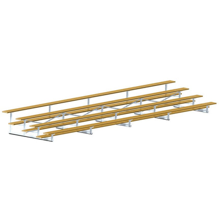 Jaypro Sports Bleacher - 27 ft. (4 Row - Single Foot Plank) - All Aluminum (Powder Coated) BLCH-427ALPC - Play and Sync